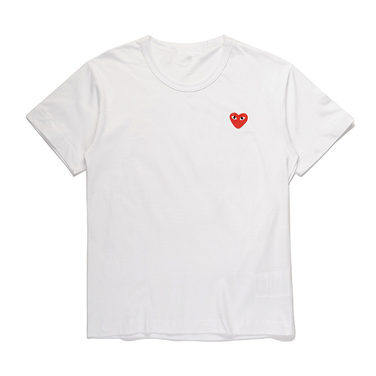 COMME des GARÇONS PLAY Heart Embroidered Crew Neck Short Sleeve T-Shirt