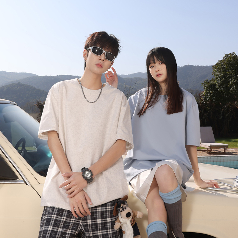 Unisex Heavyweight Solid Color Oversized Short-Sleeve T-Shirt