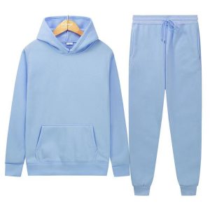 Solid Color Hoodie & Jogger Casual Sports Set