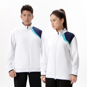 Unisex Color-Blocked Stand Collar Sports Jacket