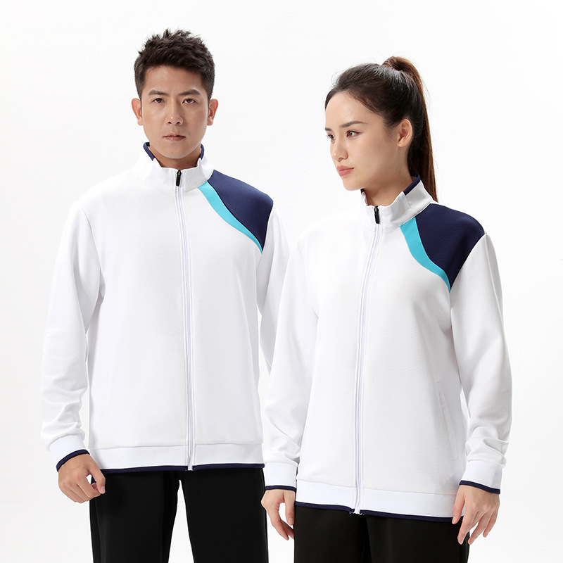 Unisex Color-Blocked Stand Collar Sports Jacket