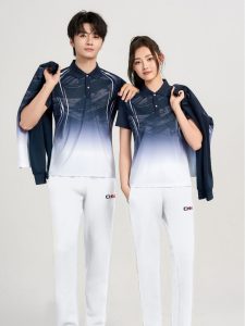 CHN Gradient Sports Set (Short-Sleeve Polo + Long Pants)