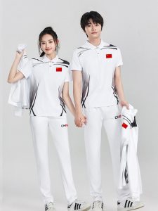 CHN National Flag Sports Set (Short-Sleeve Polo + Long Pants)