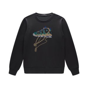 Sneaker Chain Embroidery Crew Neck Sweatshirt (Trendy Street Style)