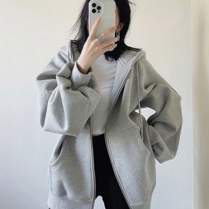 Women's Oversized Zip-Up Hoodie
