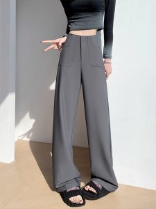 High-Waisted Pocket Wide-Leg Suit Pants