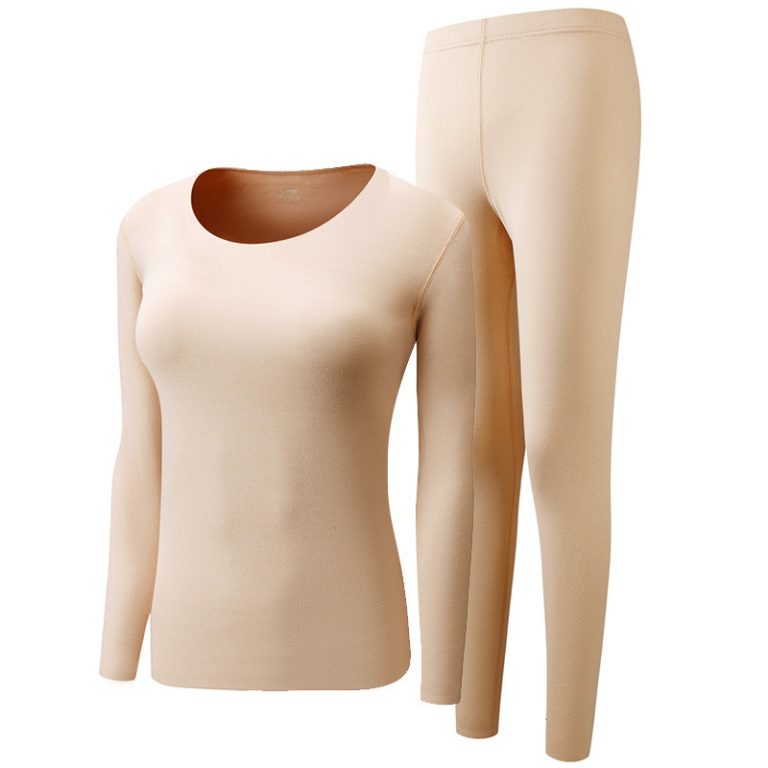 Women's Seamless U-Neck Thermal Underwear Set (Top + Pants)