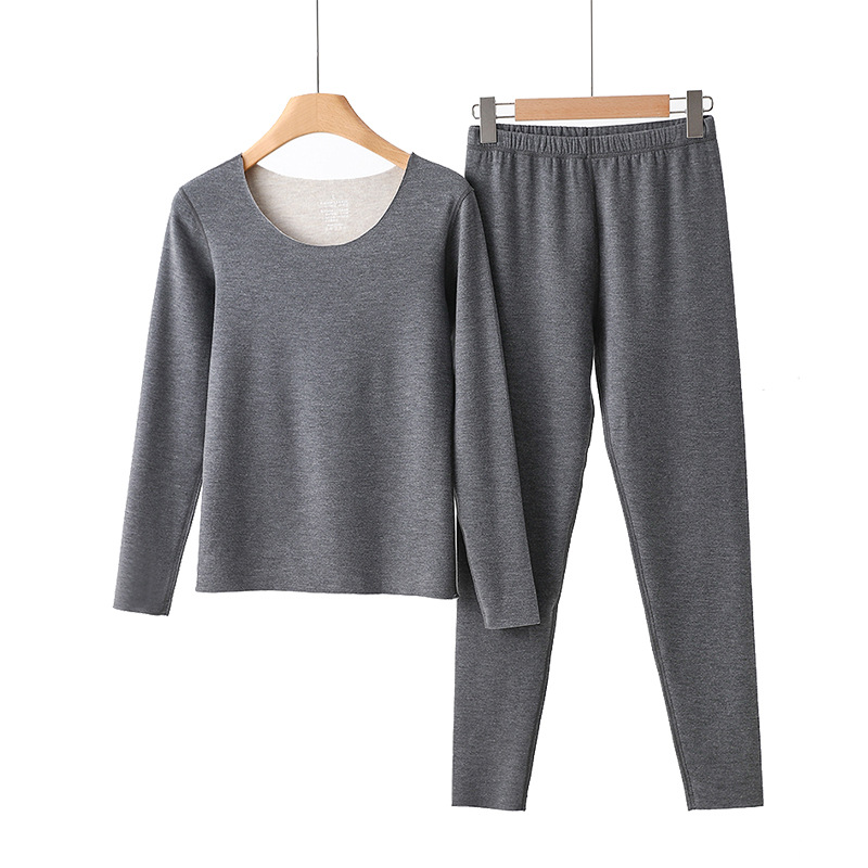 Women's Silk & Cashmere Seamless Round Neck Thermal Underwear Set (Top + Pants)